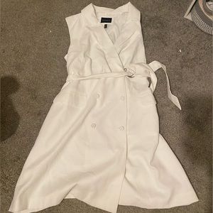 White Blazer Vest Dress with Belt | Eloquii